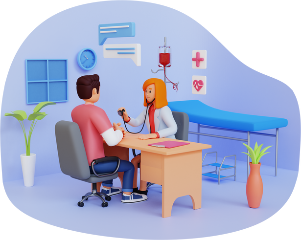patient consulted and examined by a doctor